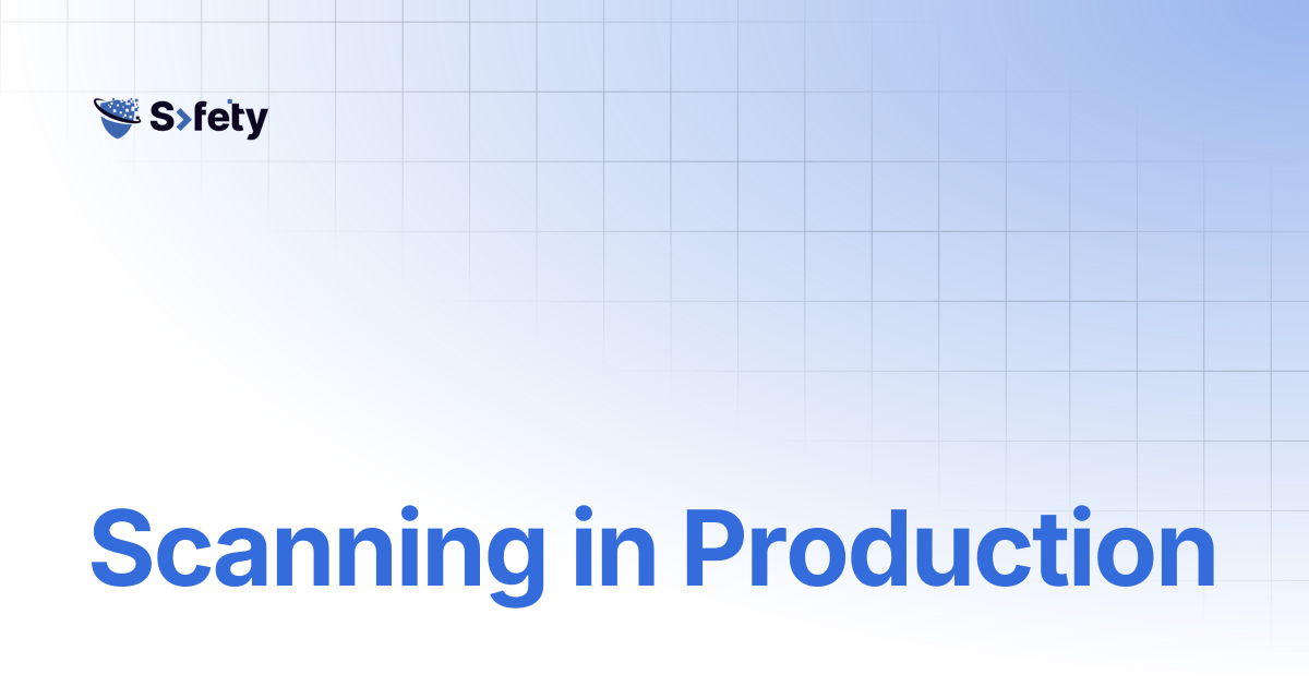 Scanning in Production | Safety Documentation